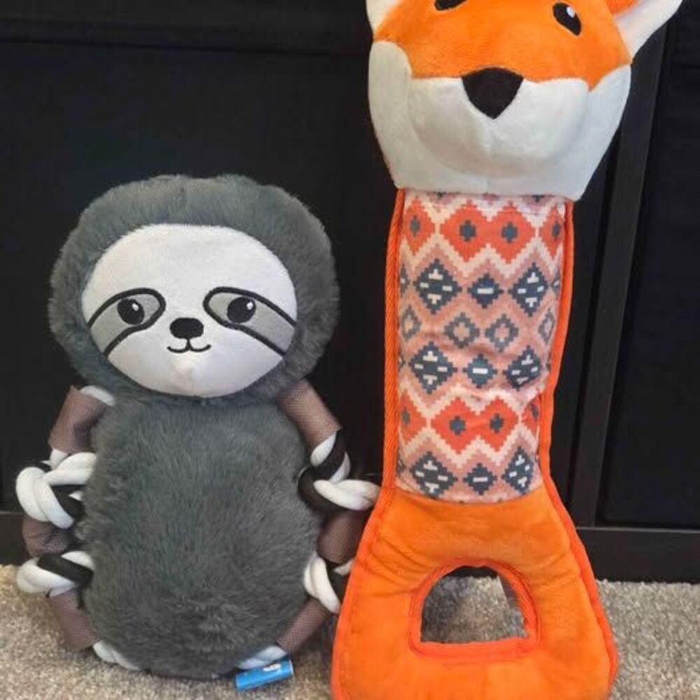 2 new plush dog toys